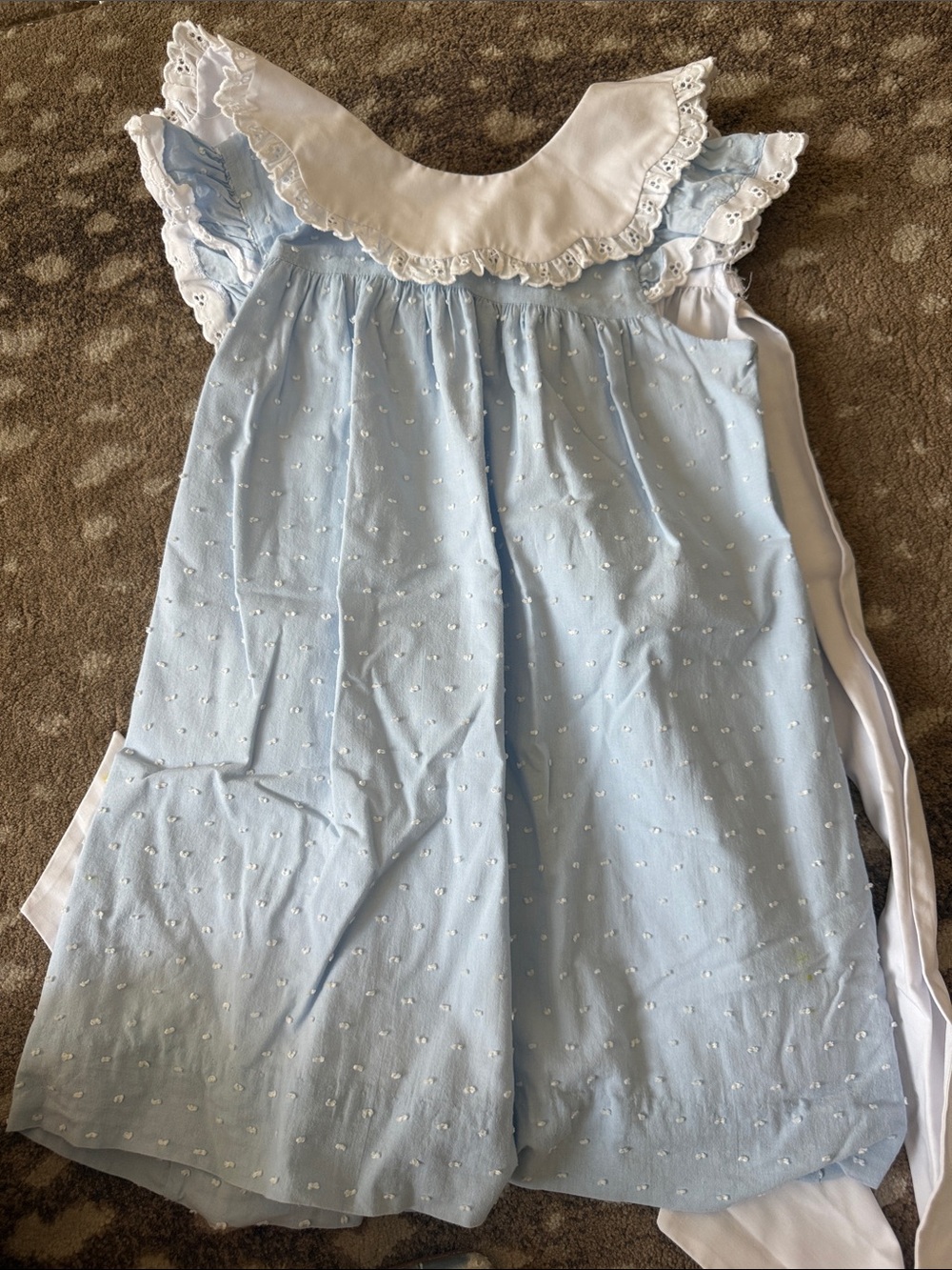 The Beaufort Bonnet Company Light Blue and White Girls' Dress